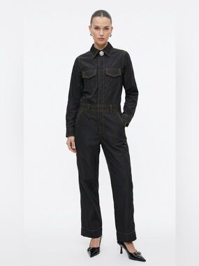 NWT Ganni black utility boiler jumpsuit size XS